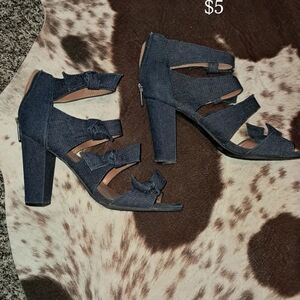 Stylish Denim Heeled Sandals